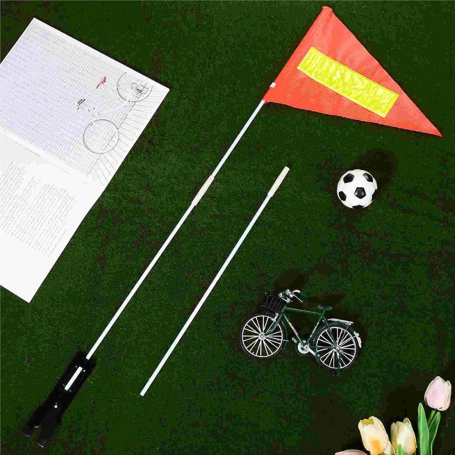 Warning Flag 2/6 Sets Reflective Warning Flag Bike Stem Bicycle Safety Flags Riding Outdoor Pvc Advertising Bicycles Decor For Bicycles Trailers Wheelchairs(6sets)