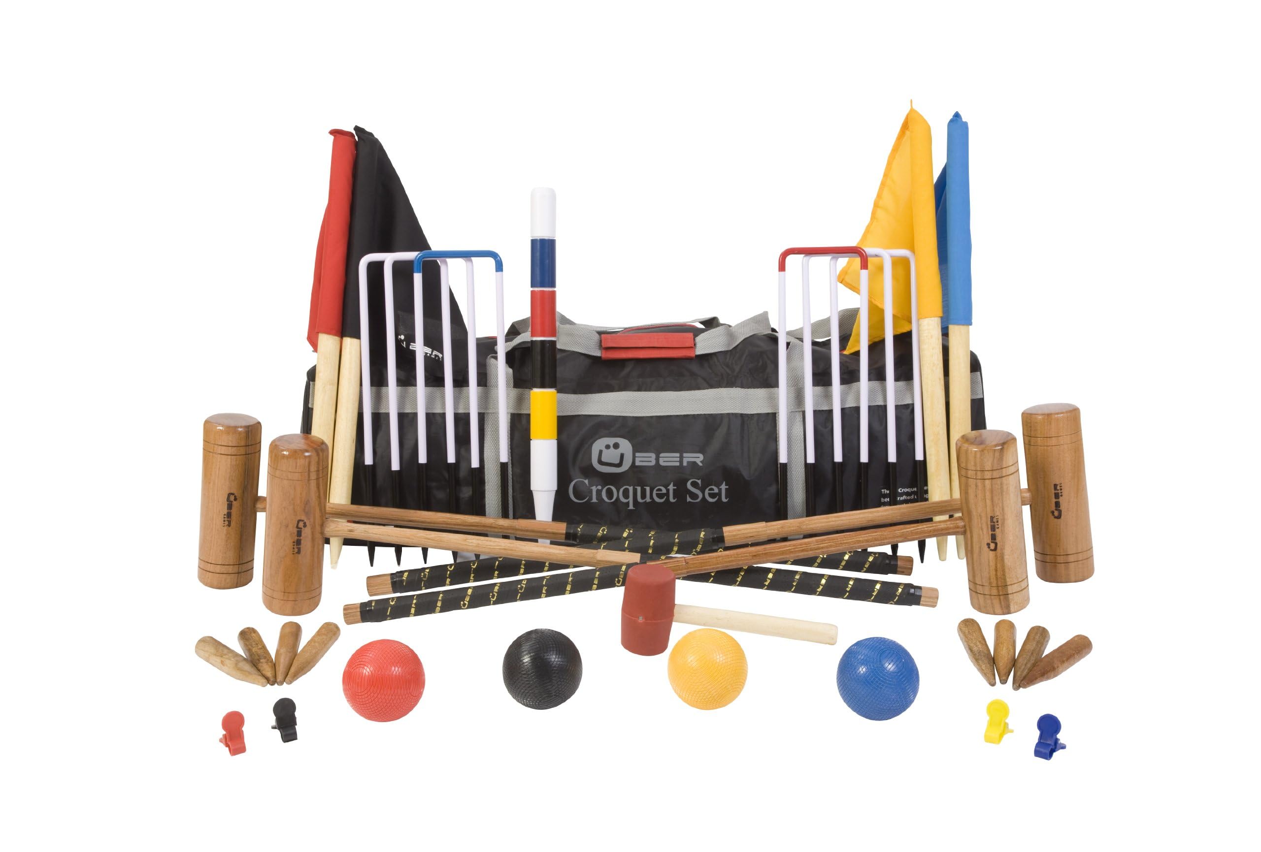 Uber Games Extrem hochwertiges Pro Croquet/Krocket Set fur