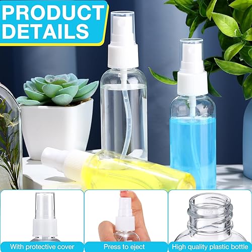 Miniatura 9 de 200 botellas pequeñas de spray a granel de 2 onzas de plástico para aceites esenciales, pulverizador de niebla fina, reutilizable, recargable,
