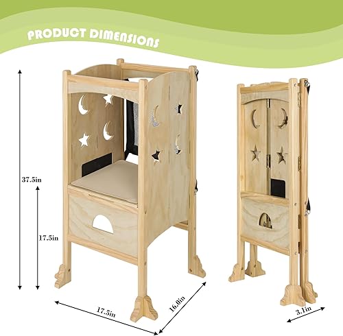 Miniatura 5 de Taburete para niños pequeños, taburete de cocina para niños pequeños, taburete auxiliar de cocina para niños pequeños, taburete para encimera de