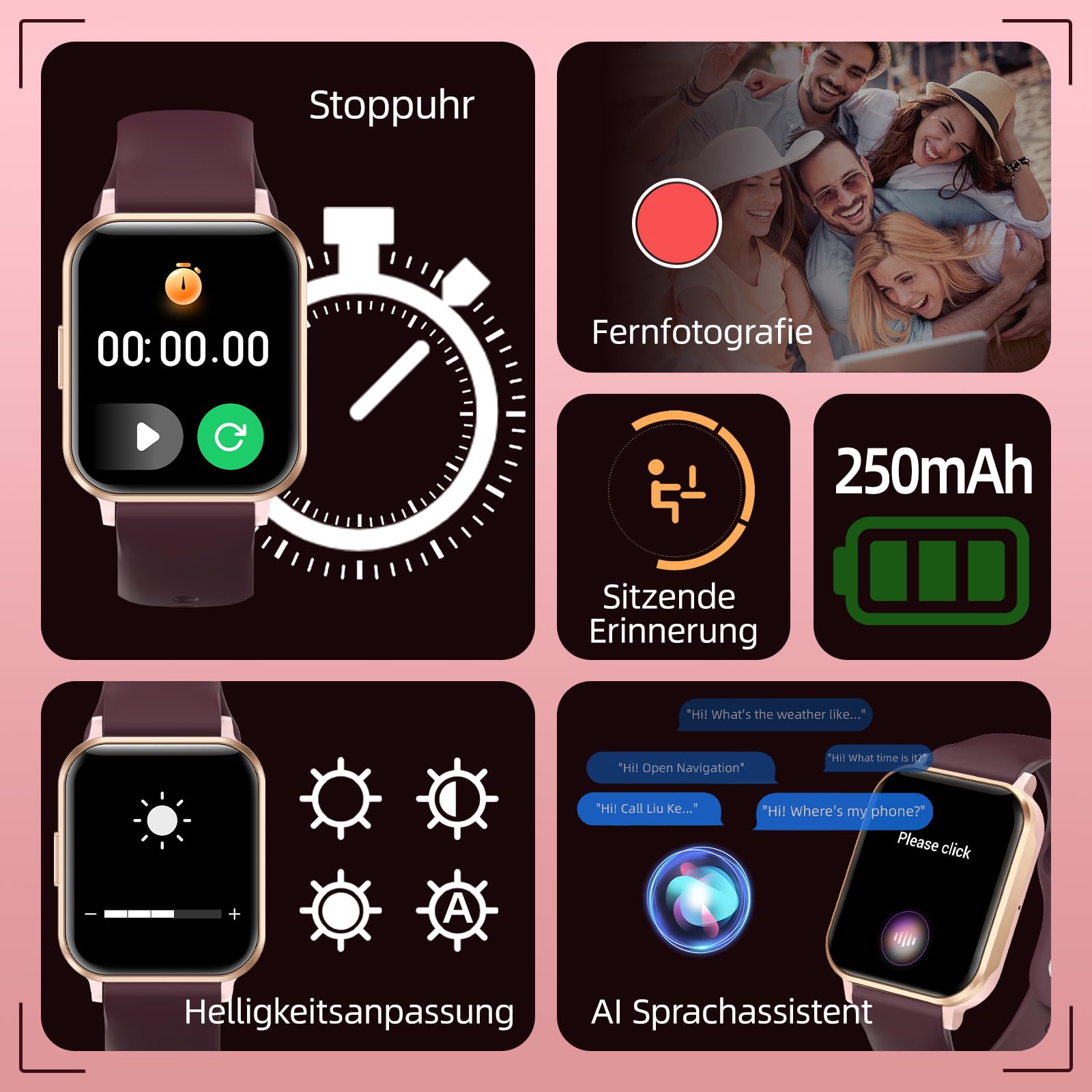 Gardien Smartwatch Damen Herren mit Telefonfunktion, 1.83’’ Fitness Armbanduhr Fitnessuhr Smart Watch Uhr mit 100+ Sportmodi Pulsuhr SpO2-Monitor Schlafmonitor Schrittzähler Stoppuhr für iOS Android