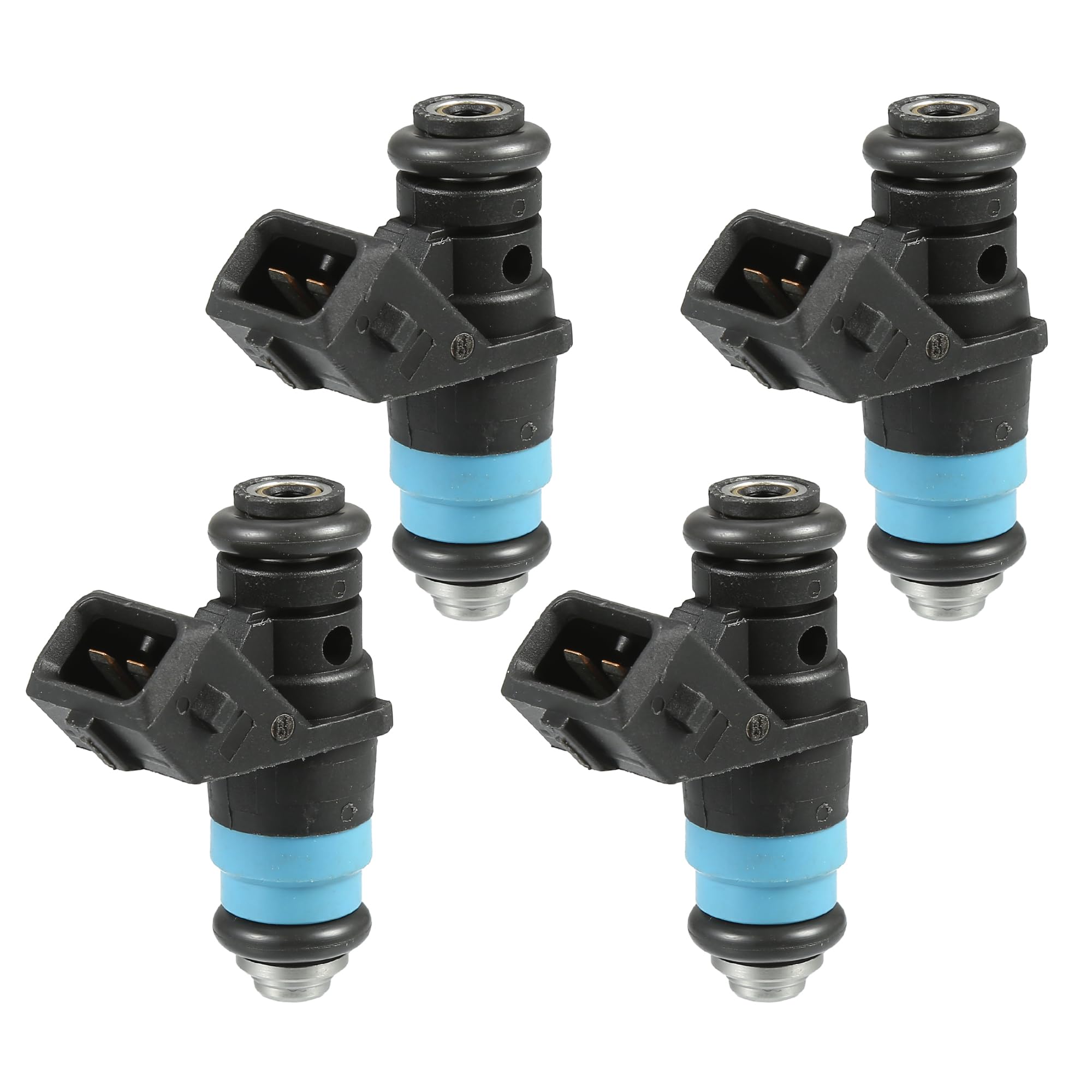 A ABSOPRO Inyector De Combustible 8200139674 Para Renault Clio 4 Pces | Negro, Metal Plástico, 48X16Mm, Dc 12V, 640.5Cc/Min, 2 Pines, Juntas Tóricas, Para Renault Megane, Scenic, Modus 1.4L