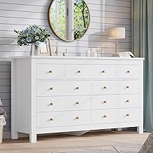 Hasuit White Dresser for Bedroom with 9 Drawers, Modern 55.1" Long Dressers Chest of Drawer with Large Drawers, Large Capacity Storage Organizer Cabinet, Wide Dresser for Bedroom, Living Room, Hallway