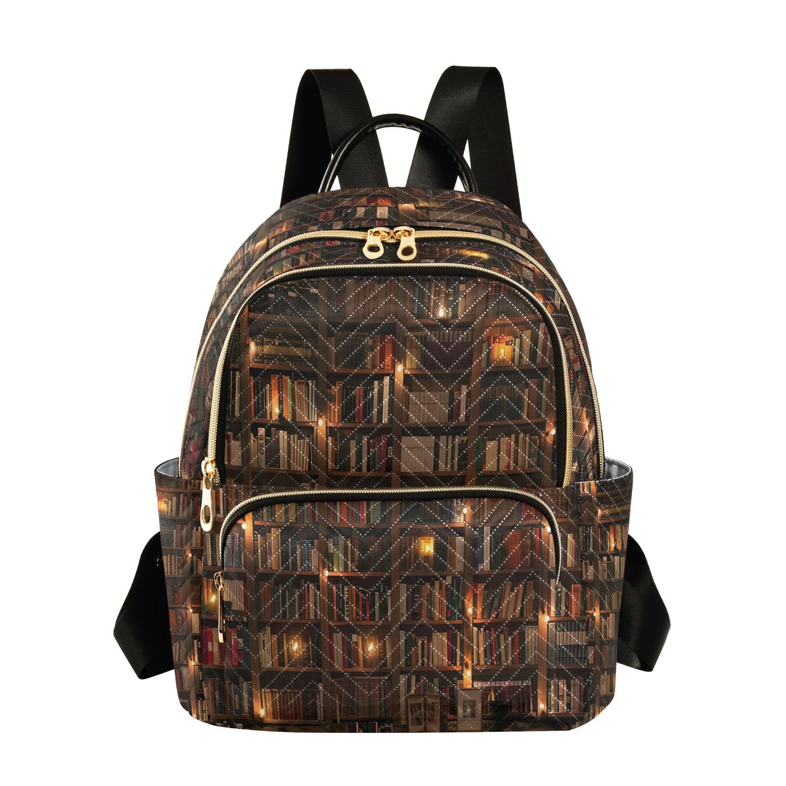 ALAZA Bookworm Book Shelf Women Backpack Purse Ladies Fashion Shoulder Bag Daypack Travel Bag 10L