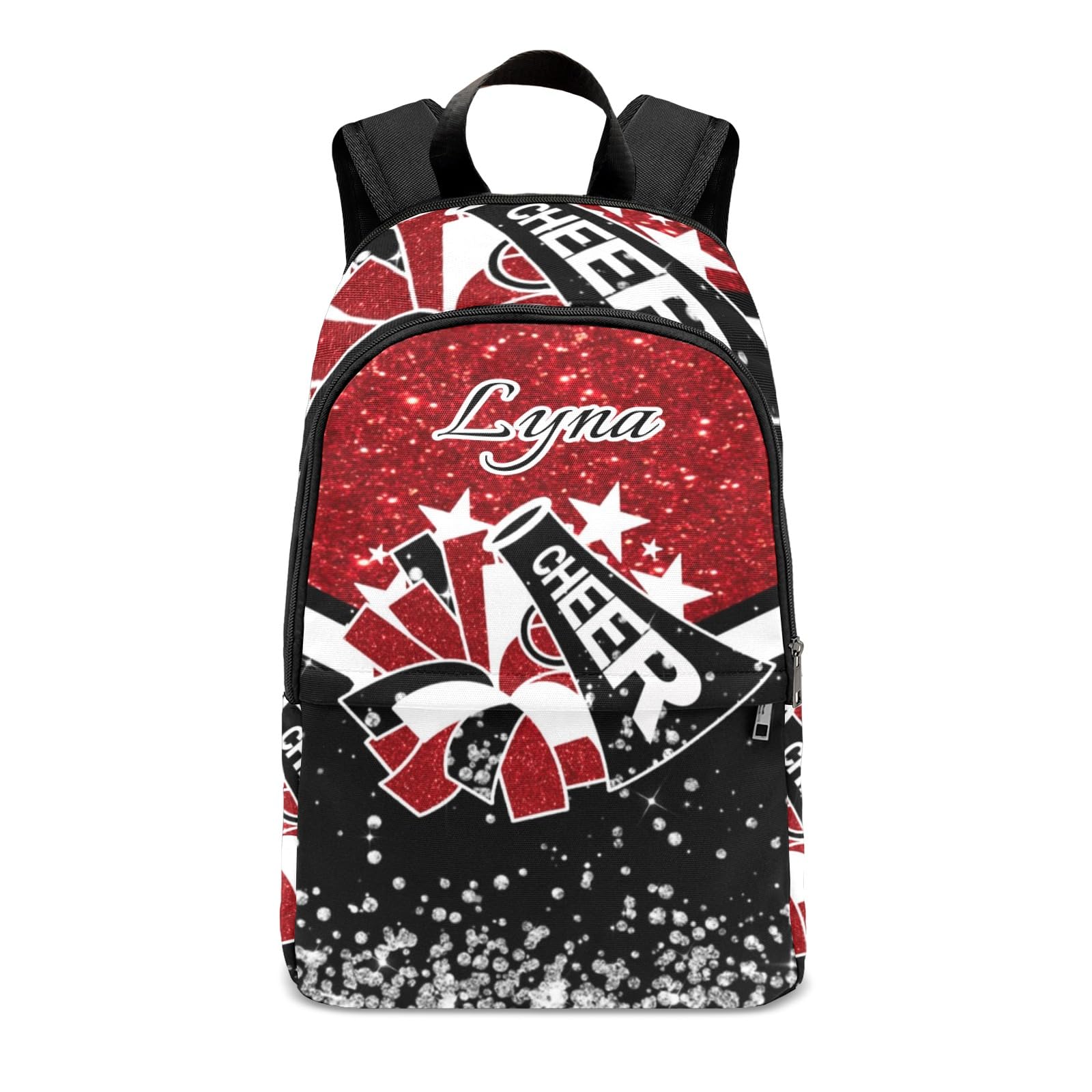Caichenyz Personalized Rose Red Cheer Backpack for Cheerleader Customized Name Cheerleading Bookbags for Girls School for Cheer Bag.