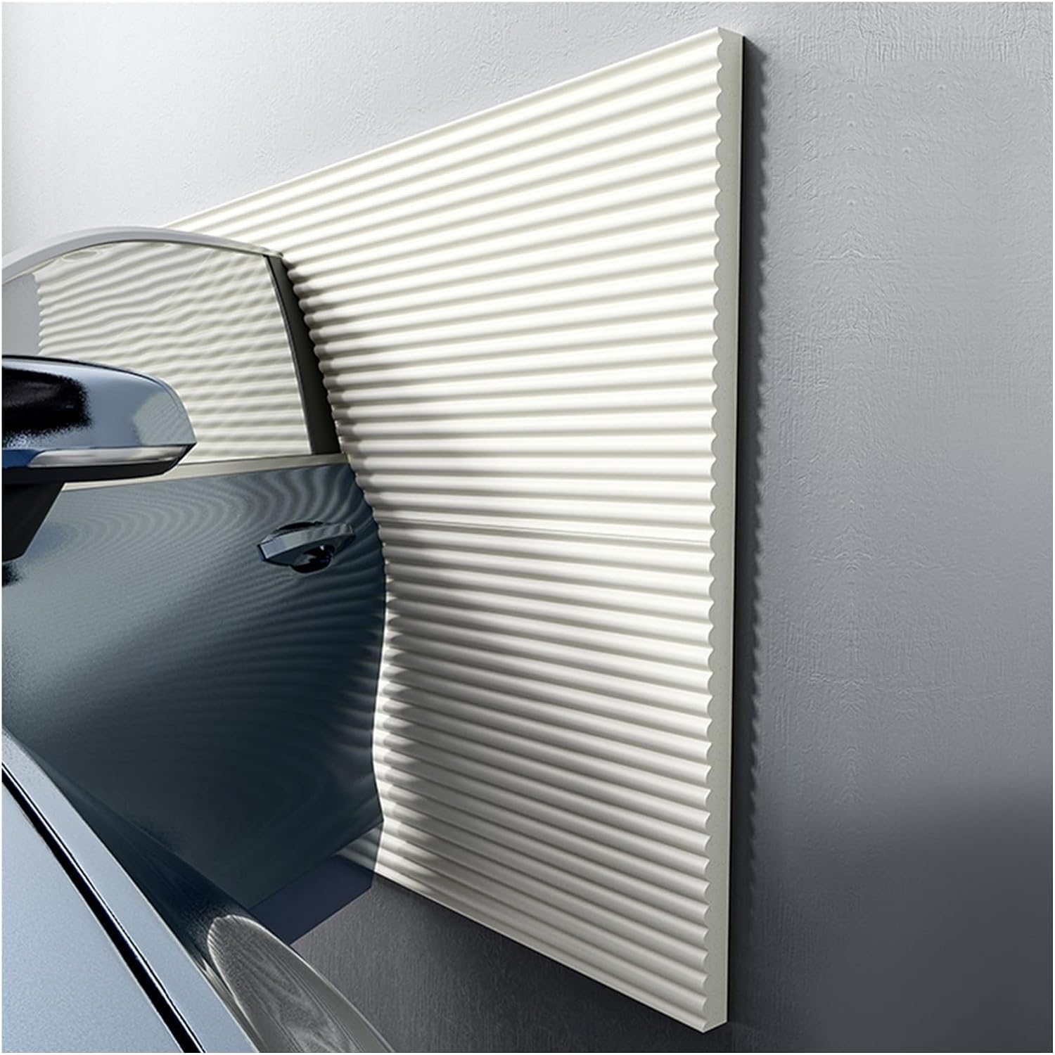 MaiBuL LNNW Car Parking Protector Garage Wall Protector, Proof Corners Edges Safety Bumper, Furniture Guards, Soft Extra-Wide Foam Padding for garages and warehouses(White-a,6.5ft/2m)