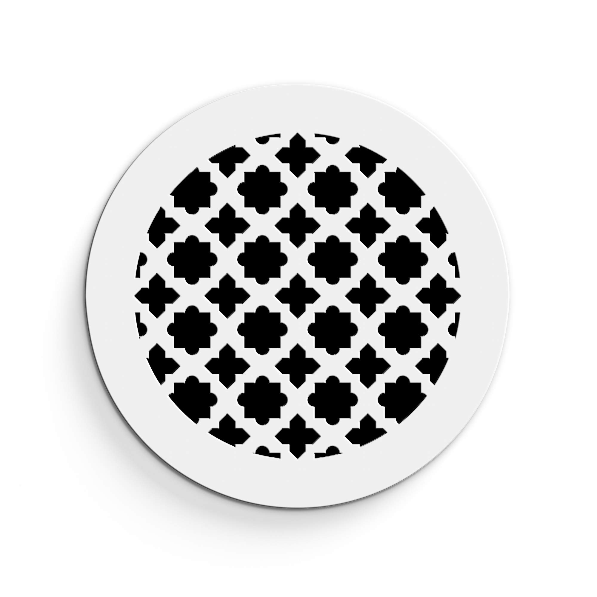 SABA Home DecorAir Vent Cover Grille Acrylic Plexiglass 12 Round Duct  Opening (14 Round Overall) White Finish Decorative Register Covers for Walls
