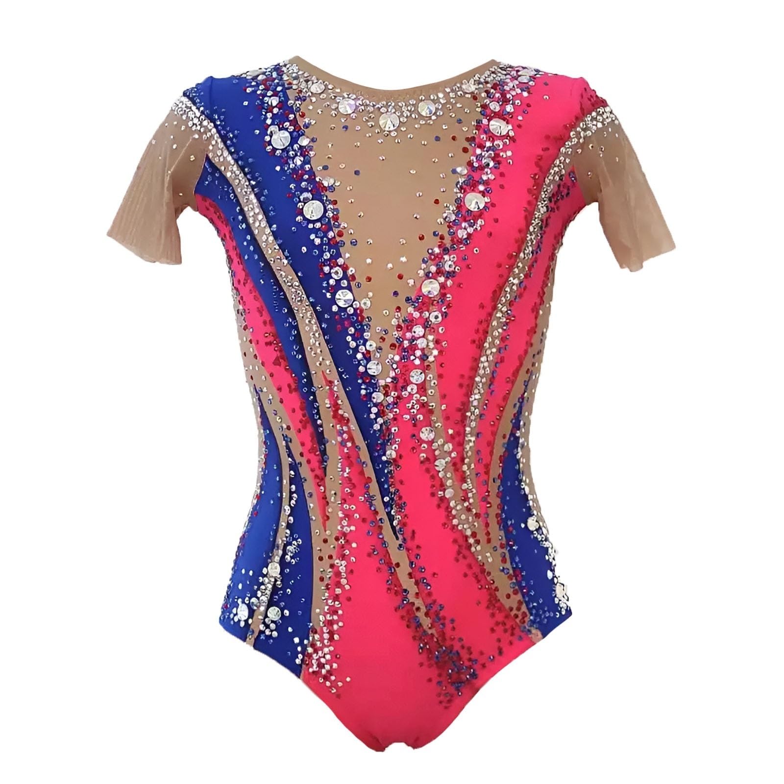 Maillot de gimnasia rítmica for niña, de alta elasticidad y brillante, personalizable.