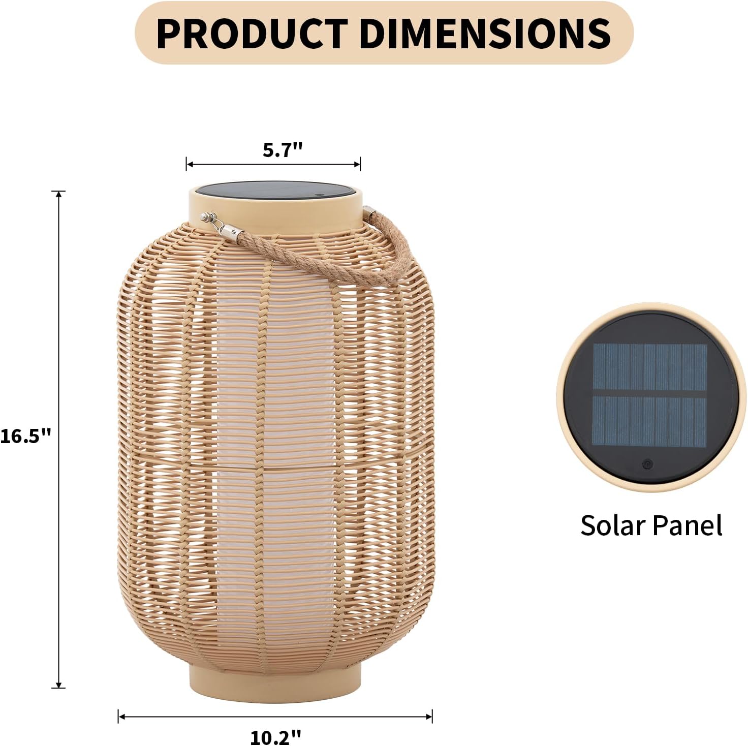 Outdoor Solar Lanterns Festival Decoration Waterproof Rattan Lantern Hanging Solar Lights Decorative Light for Garden Porch Lawn