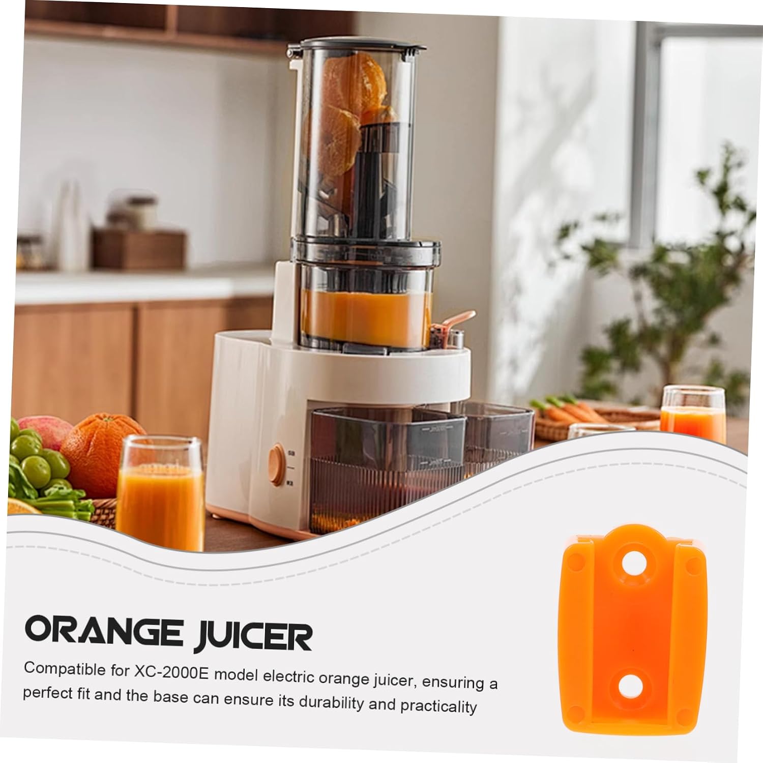 KICHOUSE 3pcs Professional Juicer Part Plastic Peeler Rack Fixing Base Easy Peel Orange Squeezer Home Supply Replacement for Xc