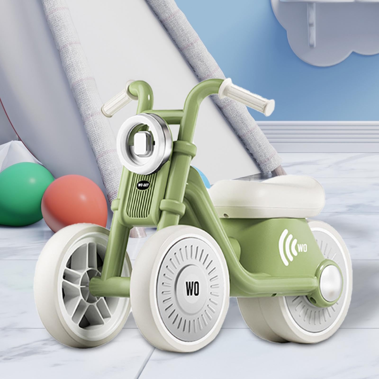 Laufrad Spielzeug für Kinder, Geschenk für Jungen Und Mädchen, Fahrspielzeug, 3 Räder für 1 Jährige Jungen Und Mädchen, Geschenk für Kleinkinder, GrÜn
