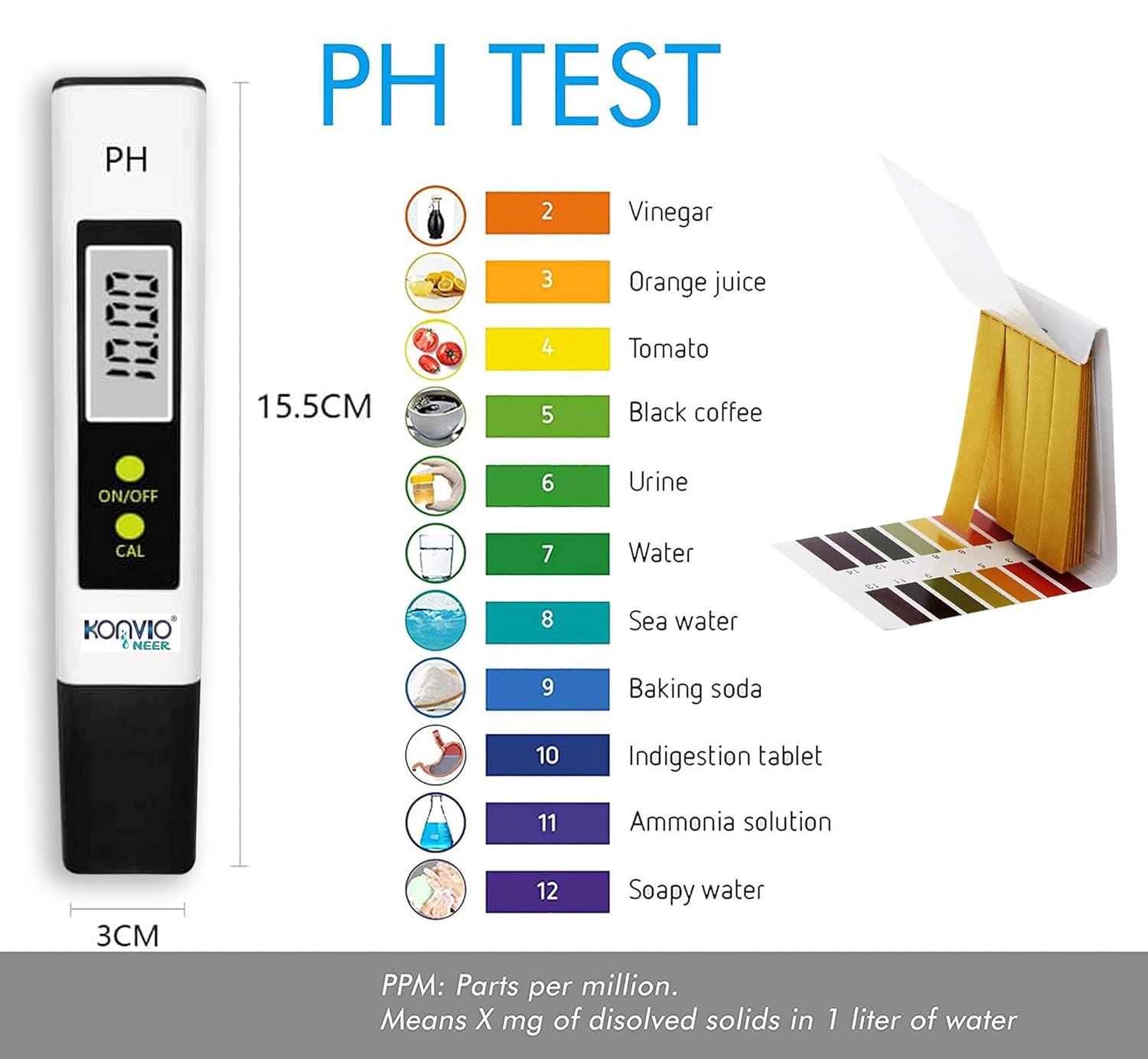 KONVIO NEER pH meter displaying 10.00.