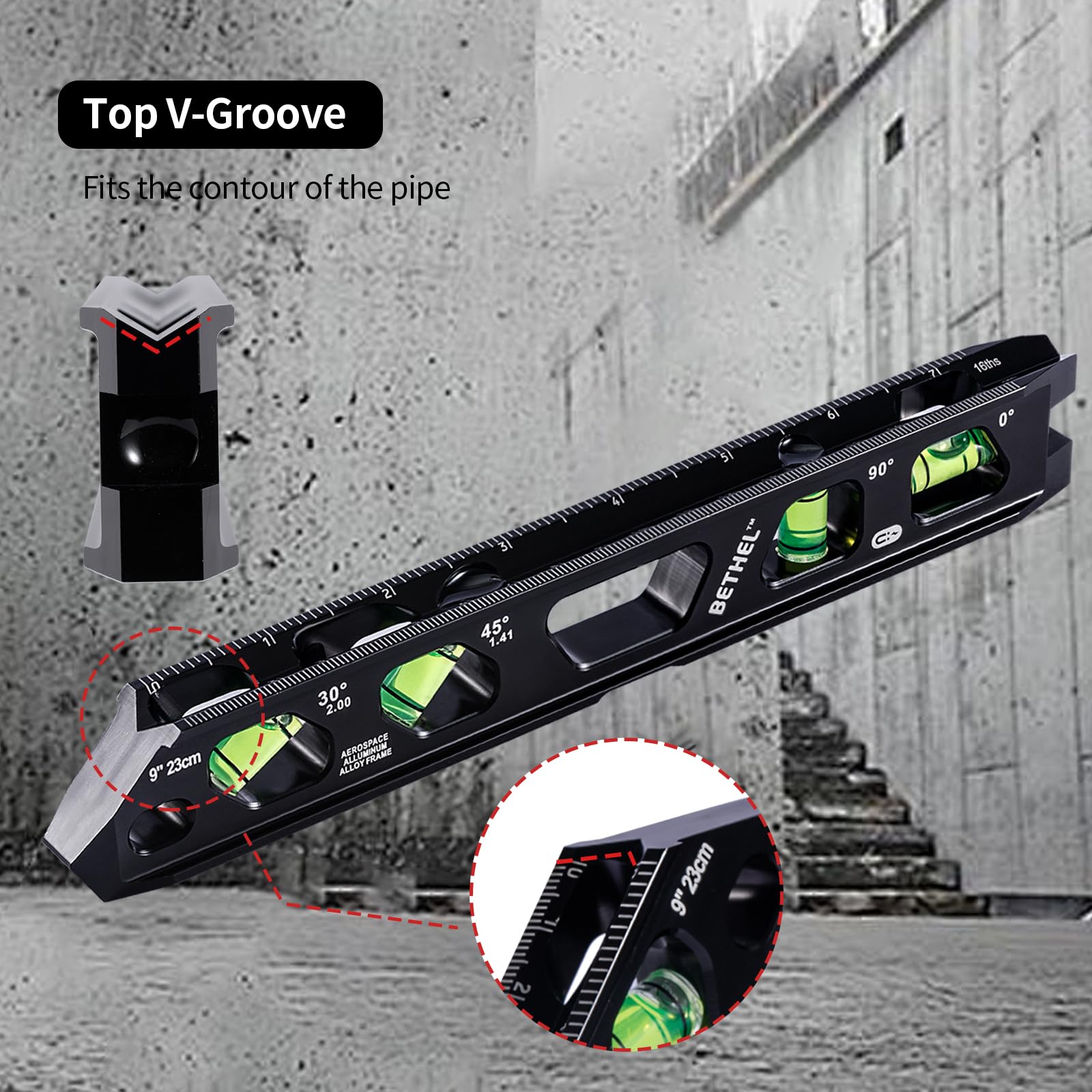 BETHEL Magnetic Torpedo Level - 9 Inch -6