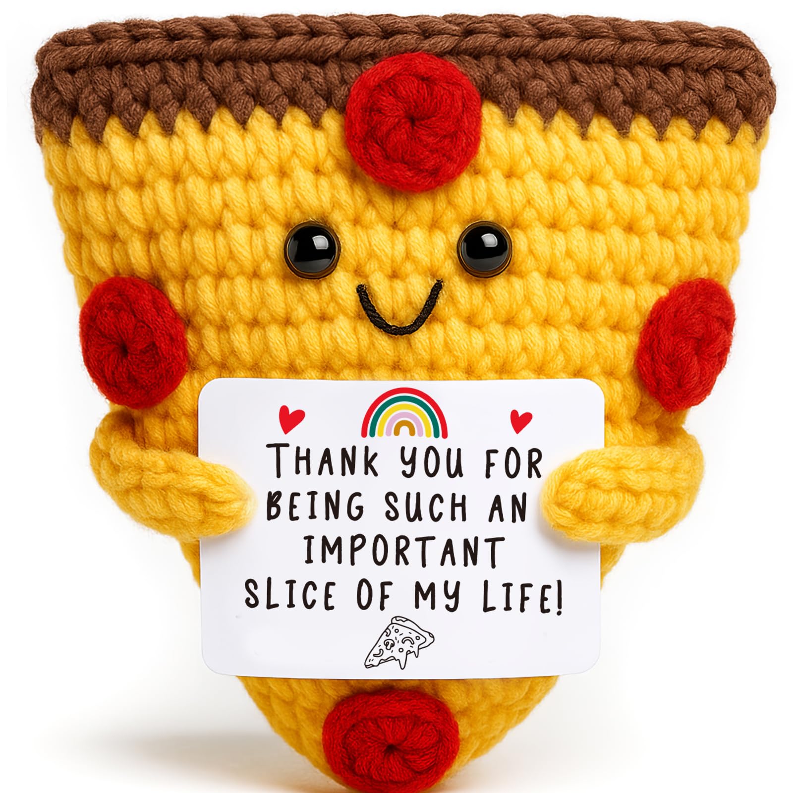 Fathers Day Mini Gifts for Daddy, Teacher Appreciation Handmade Crochet Pizza for Farewell Birthday Graduation Retirement Thank You Gifts For Friends Coworkers Classroom Celebration Office Gift Ideas