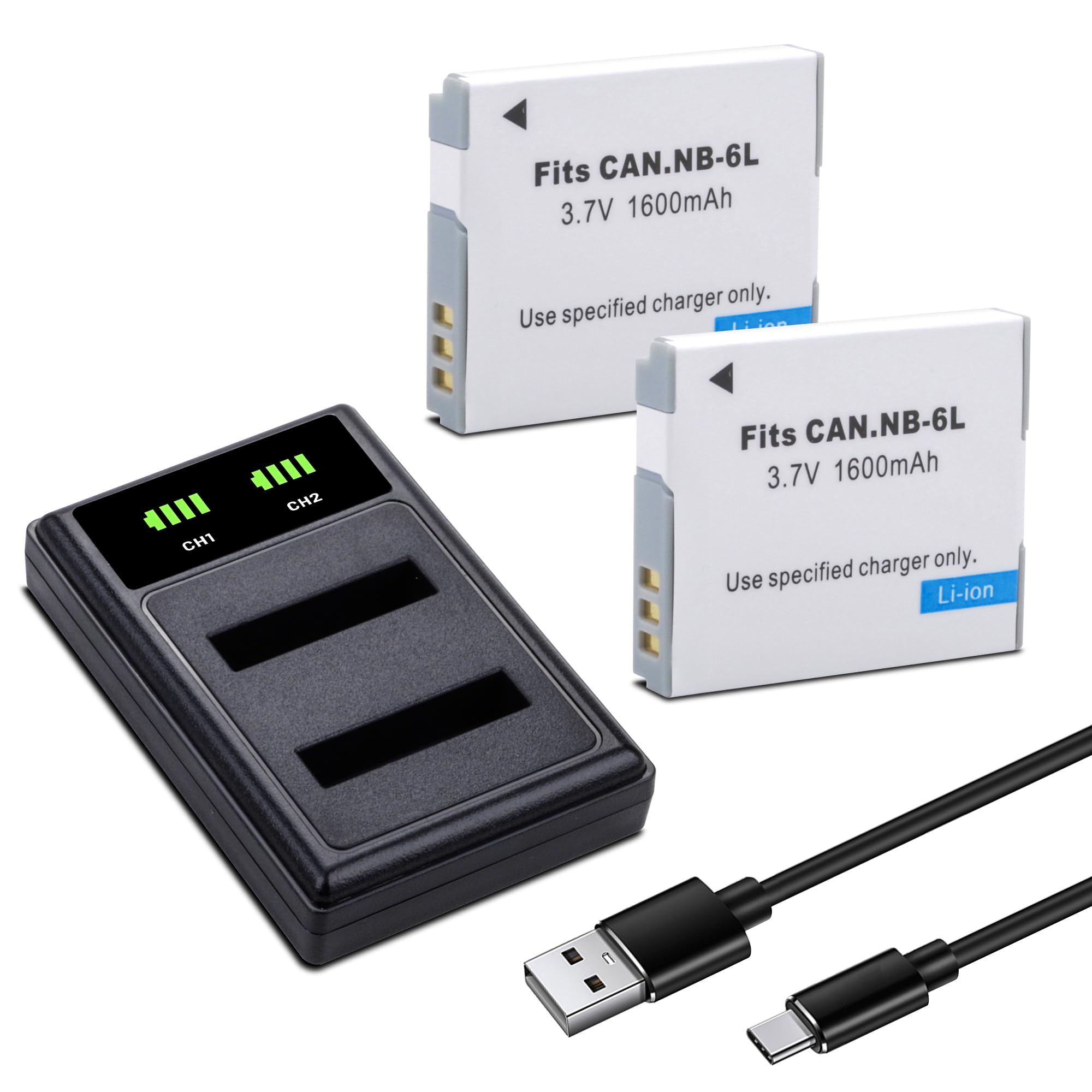 Amazon.com: 2-Pack NB-6L NB-6LH Battery with Dual Charger for