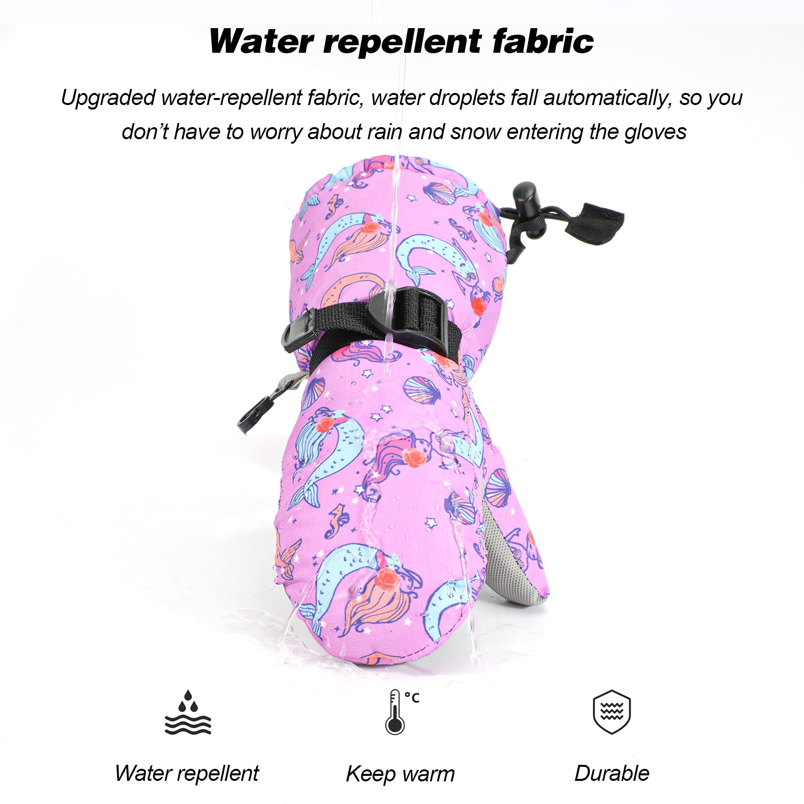 Gants De Ski Enfants - Moufles Chaudes Hiver - Imperméables Et Coupe-Vent - Pour Snowboard, Vélo, Patinage