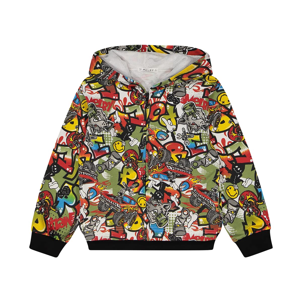 Sweat-shirt enfant multicolore zippé style graffiti 5 ans vêtement garçon