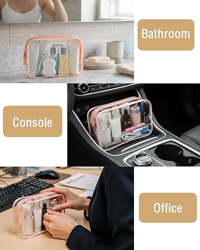 Miniatura 3 de Buminee Bolsa transparente pequeña, bolsa de aseo aprobada por la TSA, bolsas de viaje para artículos de tocador, bolsa de cosméticos para mujeres y