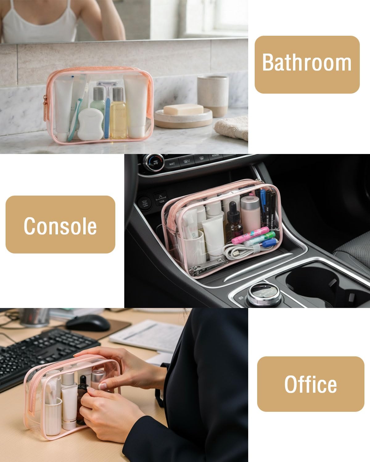 Buminee Small Travel Toiletry and Makeup Pouch