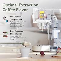 Vista 6 de Gevi Cafeteras comerciales para café expreso, máquina profesional de café con espumador de leche, máquinas de café expresso de acero inoxidable