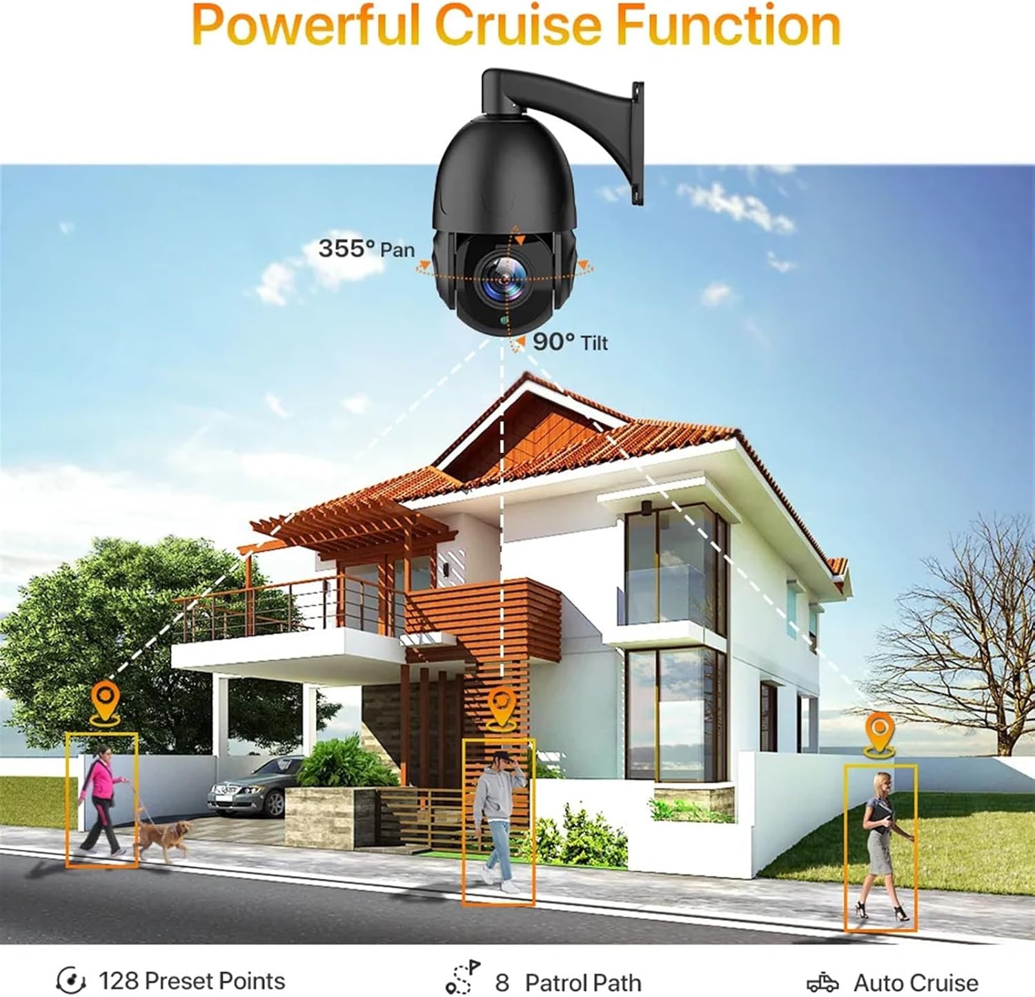 監視システム 4K 8MP POE IP カメラ屋外 30X 光学ズームスピードドームストリートカメラ 5MP HD ナイトビジョン