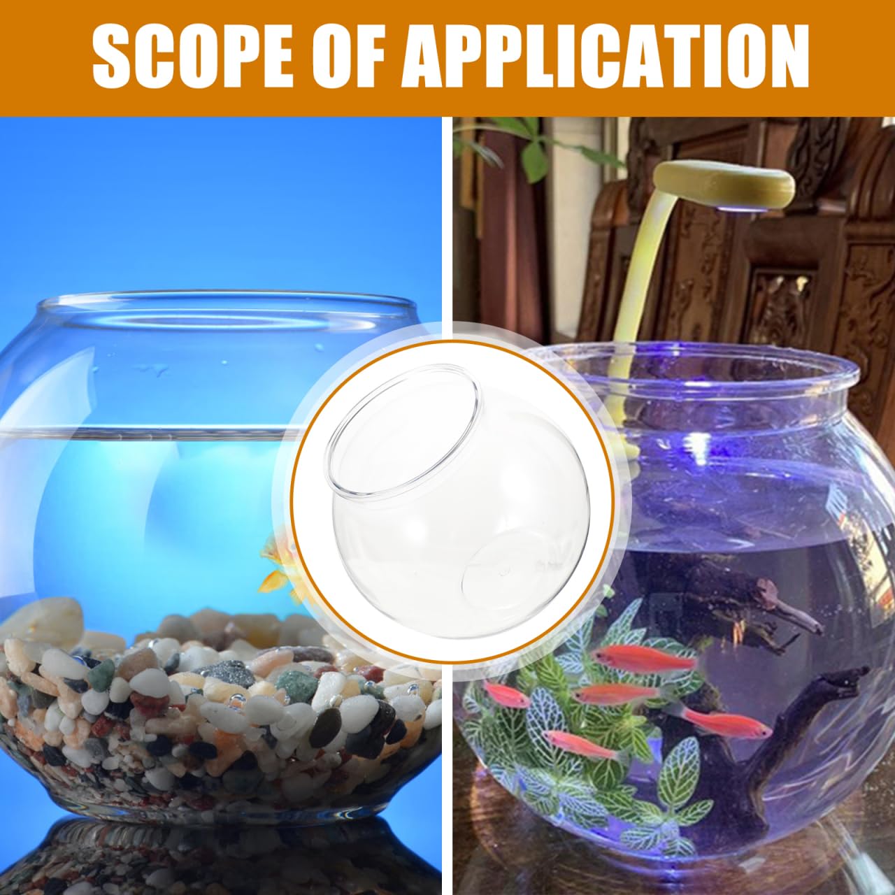 Balacoo Petit aquarium en plastique transparent pour poissons rouges