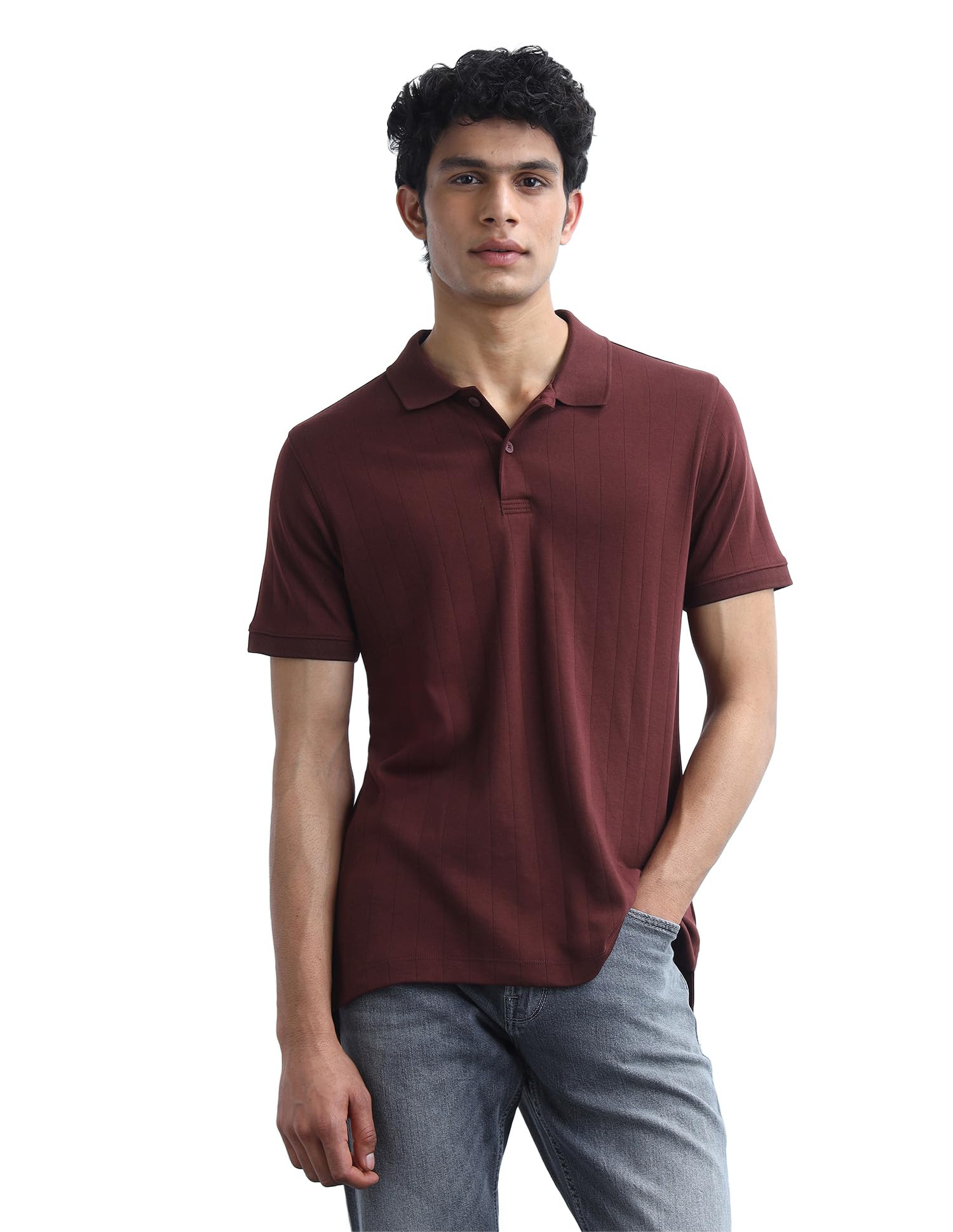 flying machine Men's Regular Fit Polo T-Shirt | Self-Design Pattern-picture-23