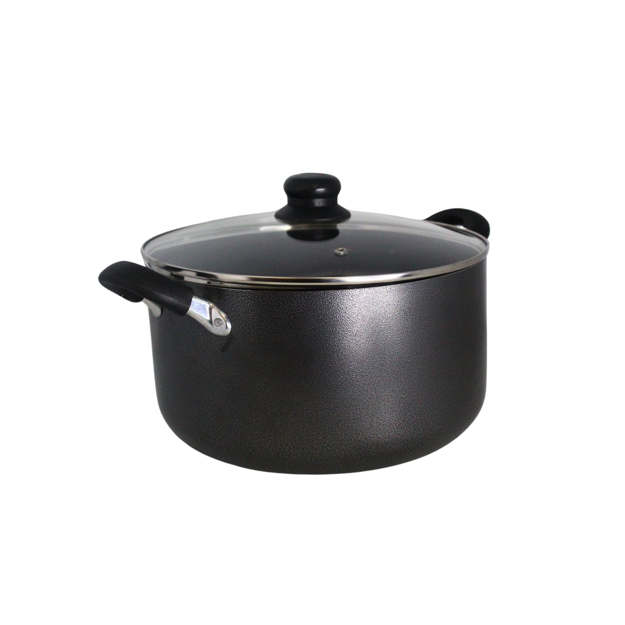 IMUSA USA 10Qt Nonstick Hammered Exterior Dutch Oven with Glass Lid, Gray