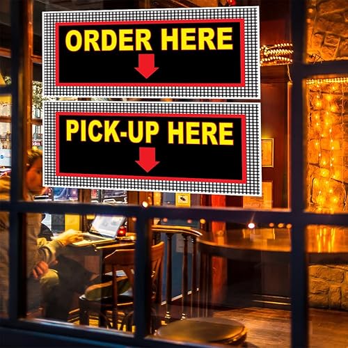 Miniatura 4 de Calcomanías para camiones de comida Ordena aquí recoger concesión Restaurante Adhesivo de vinilo troquelado K14 Letrero de negocios de 10 pulgadas