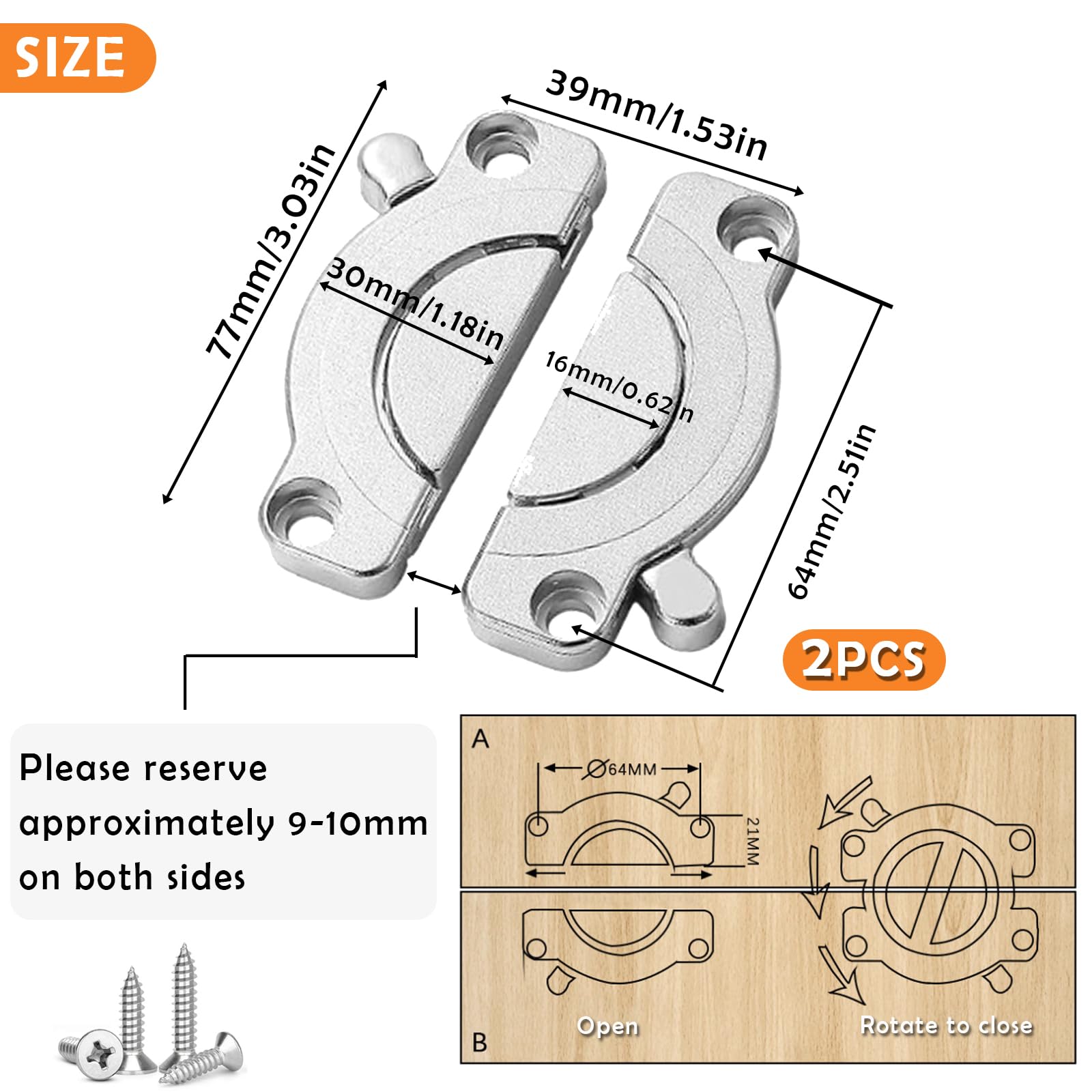 Set Di 2 Connettori Per Tavolo In Metallo - Giunzione Per Piani Tavolo, Lega Di Zinco, 77x79mm - Foto 4