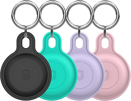 Paquete de 4 llaveros de rastreador GPS, soporte impermeable para Airtag, dispositivo de seguimiento, collar de etiqueta de perro para mascotas,