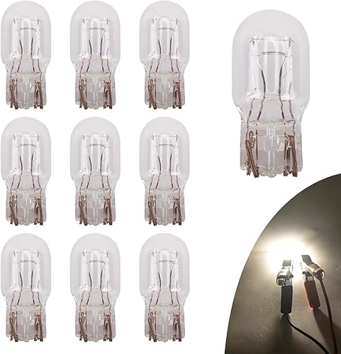 Miniatura 7 de Slykew 10 luces pequeñas T10 de pie plano para automóvil, 168, 192, 12V, 5W, baja potencia, alta transmitancia, luz indicadora de ancho halógeno,