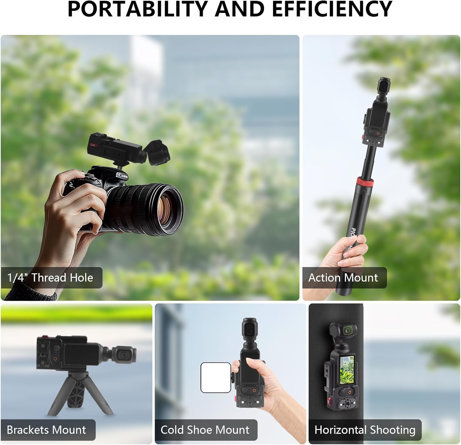 Expansion Adapter Accessories for DJI Osmo Pocket 3, Aluminum Protective Cage with 1/4", DJI Osmo Pocket 3 Case, Cold Shoe Mount