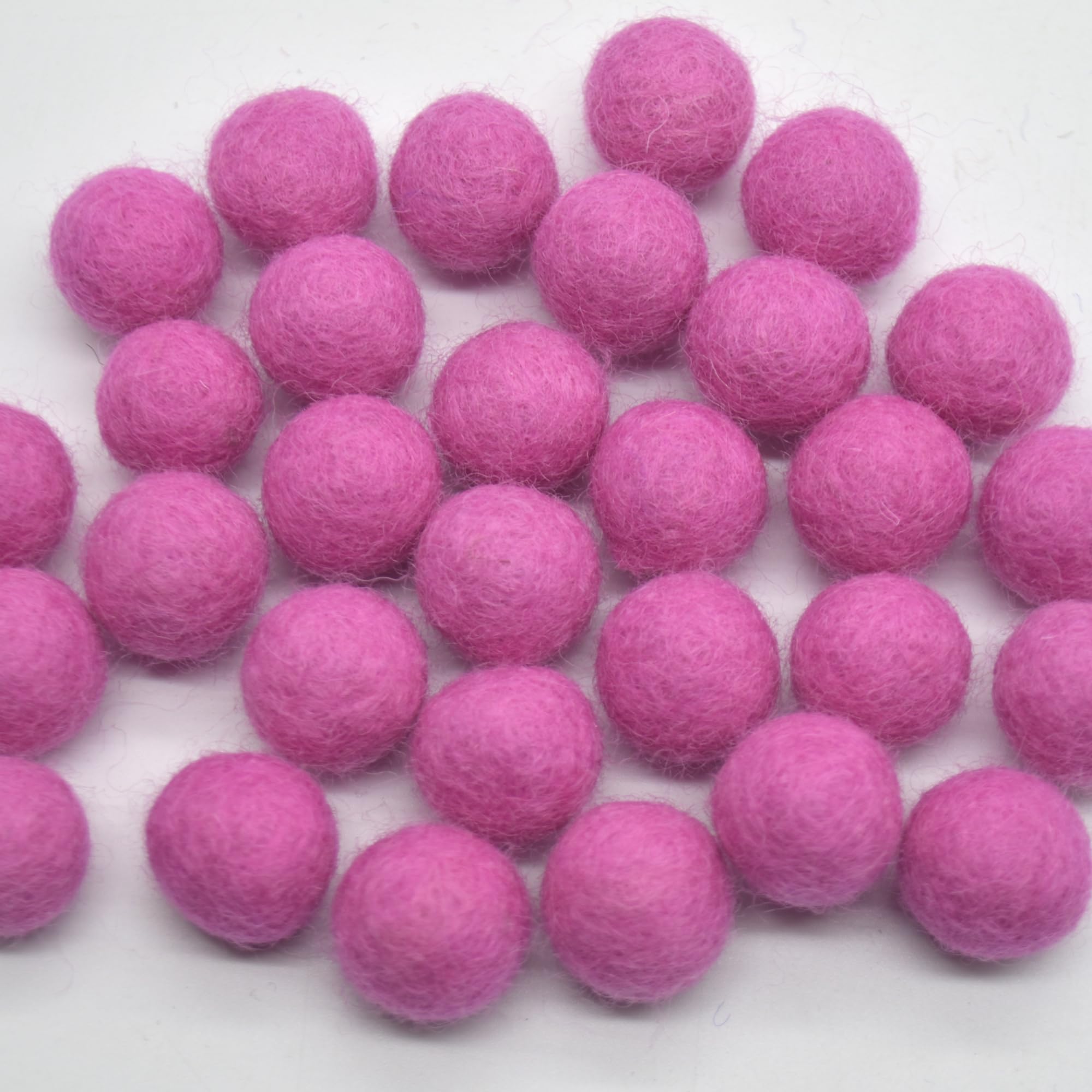 Oriental Direct based in West Yorkshire 100% Wool Felt Balls - 1.5cm - 25 Felt Balls - Tulip Pink