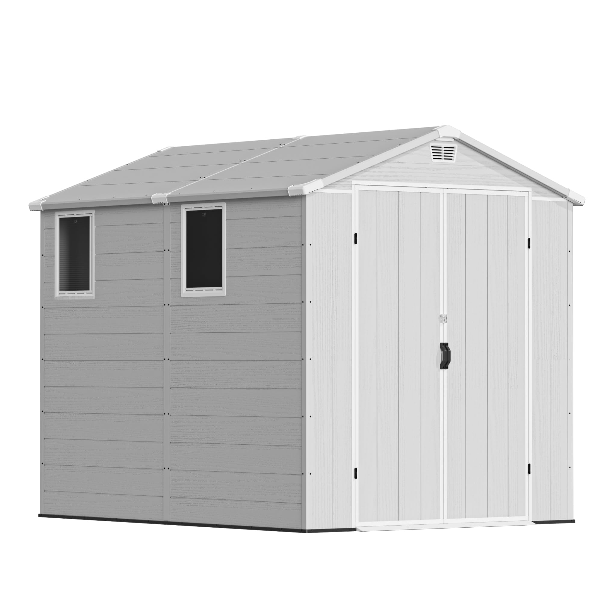 Devoko Abri de Jardin extérieur en Plastique avec Double Portes verrouillables et Toit en apex, Abri à Outils pour Patio, Jardin, abri pour vélo
