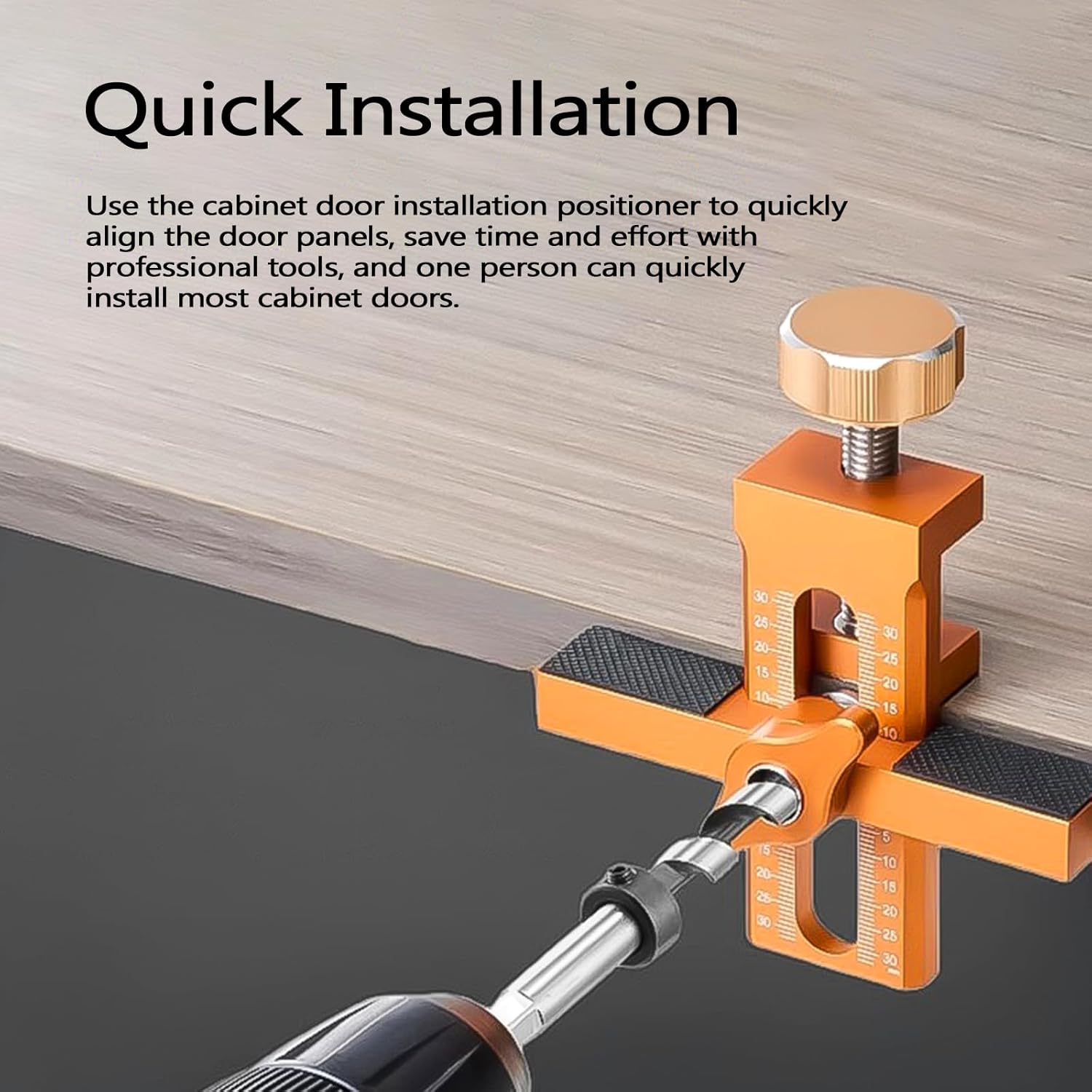 Cabinet Door Installation Positioner, Mounting Jig for Positioning Cabinet Doors, Easily Adjustable Aluminium Alloy Versatile Cabinet Door Installing Tool for Most Cabinet Doors(With Accessories)