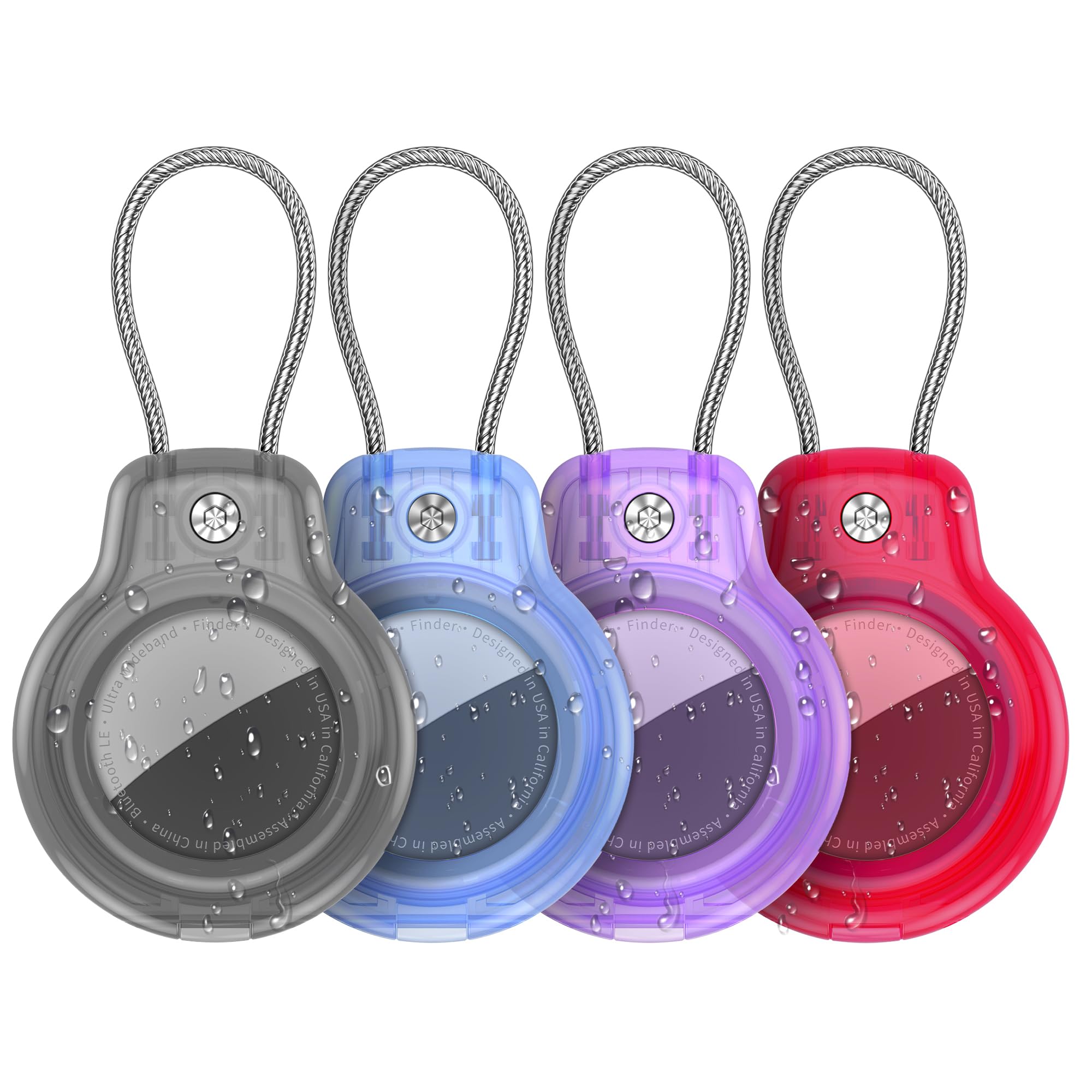 SPGUARD for AirTag Holder Case with Keychain 1st/2nd Air Tags-4 Pack