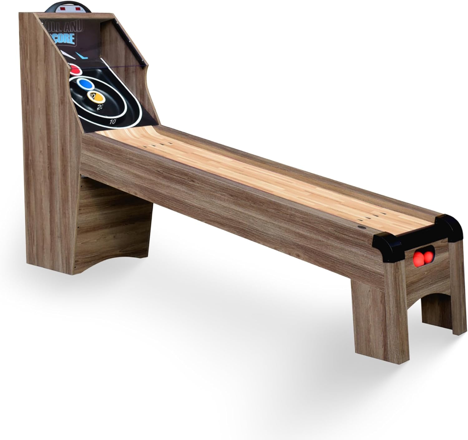 Hathaway Shooting Star 9-ft Arcade Ball Roll and Score Machine Table with LED Electronic Scorer and Sound, Great for Family Recreation Game Rooms, Driftwood