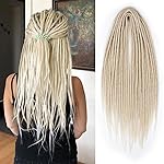 Sangtok 24 inch Double Ended Dreadlock Extensions 15 pcs Brownish Blonde Thin 0.6cm Fake Dreads Extensions, DE Synthetic Dreadlock Extensions Reggae Hippie Dreads for Women