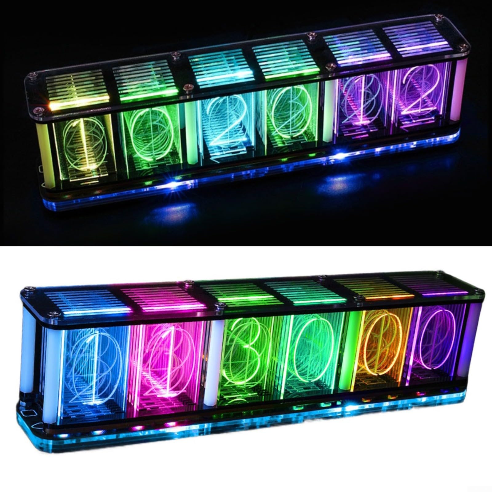 DIY Retro Nixie Röhrenuhr Bausatz Mit RGB LED Und Musik Anzeige, Hochpräziser 3231 Chip, 38 Farben, 14 Anzeigeoptionen, Desktop Uhr 5V