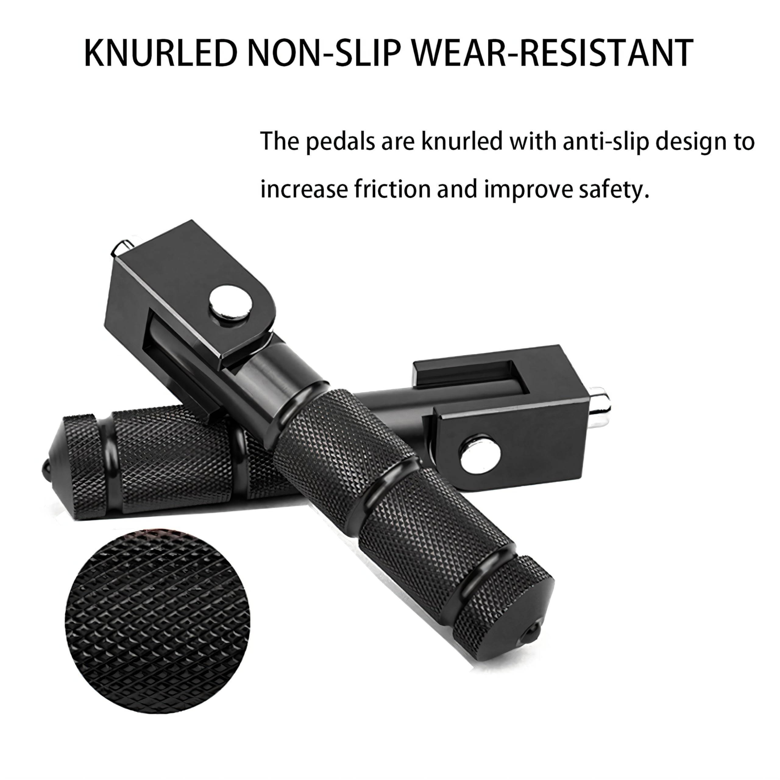 M8 Repose-pieds Universel 2 Pièces – Pliables à 90° pour Moto Électrique, Sportive, Scooter – Support Antidérapant Avant/Arrière (Rouge)