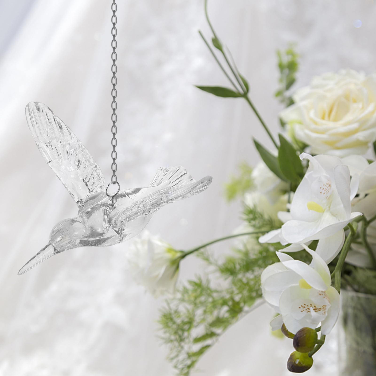 Toyvian 20 Stück Transparente Acryl Hängedekoration 105cm Vogelanhänger Hochzeit Deckendeko Party Wohnzimmer