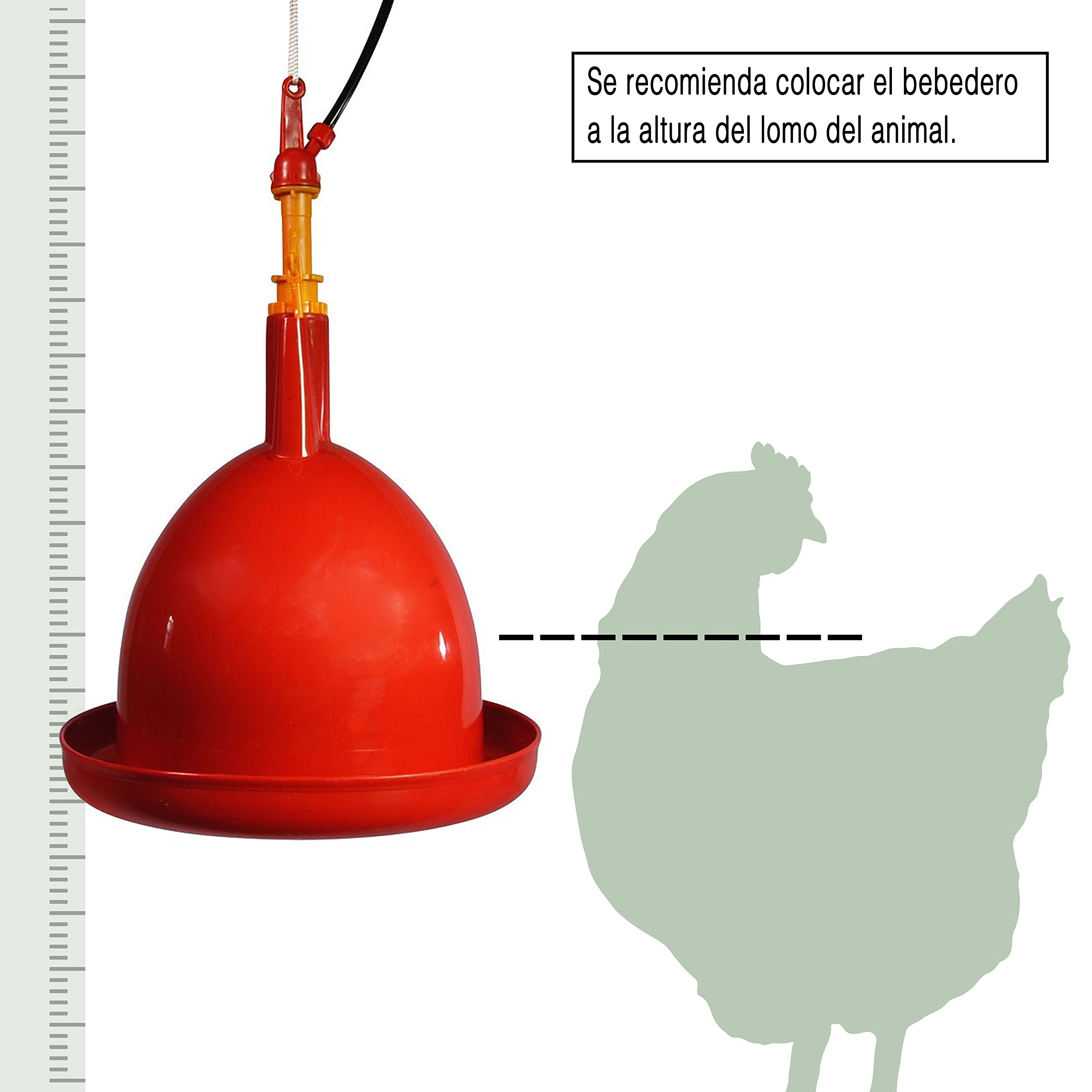 FINCA CASAREJO Bebedero Automático para Aves de Corral - Bebedero de Campana para Gallinas - Agua Siempre Limpia - Puede conectarse a un depósito o a una Red de bebederos