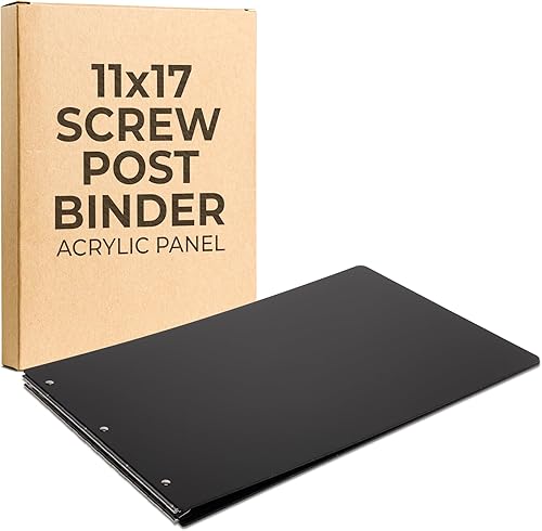 Carpeta de poste de tornillo 11x17 Panel acrílico con postes fijos negro
