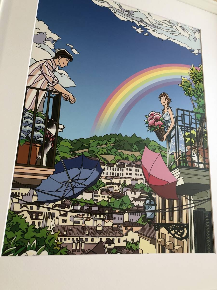 わたせせいぞう絵画　額縁付き Amazon.co.jp: わたせせいぞう『風待月』B5サイズ 額入り 貴重