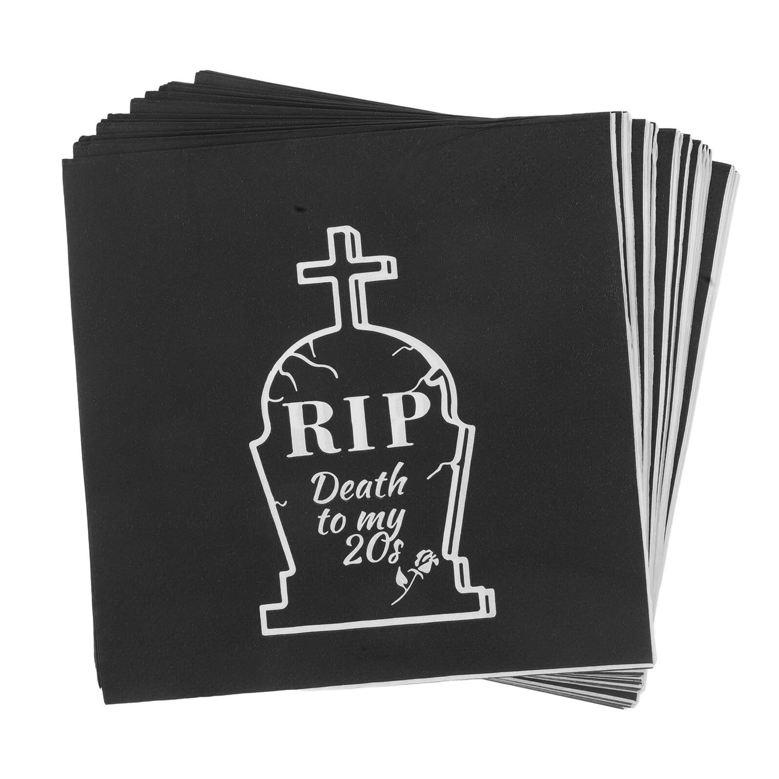 20 piezas Servilletas de Papel Negras Tema Tumba para Fiestas de Cumpleaños y Halloween Decoración Absorbente para Mesa Suministros de Celebración Death To My