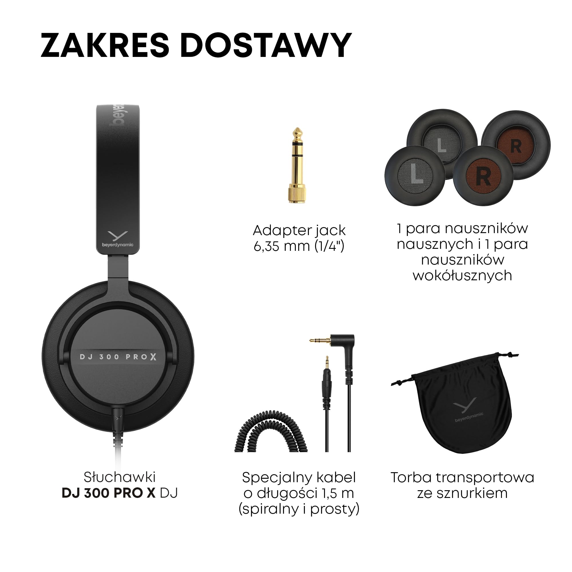 beyerdynamic DJ 300 PRO X Profesjonalne słuchawki DJ 2-w-1 On-/Over-Ear jako elastyczna funkcja stylu i użytkowania dla profesjonalnych DJ-ów