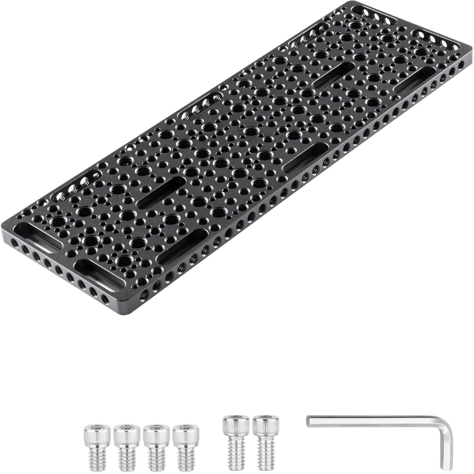 INNOREL CP3010 Multi-Functional Cheese Plate with 1/4" & 3/8" Threads, Expansion Mounting Switching Cheese Plate, Installing Cheese Board Camera Cage On Guide Rail Block(11.8" x 3.9" x0.39")