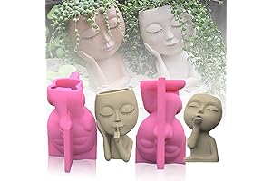 Concrete Molds for Pots: Unleash Your Creativity with Small Girl Head Statue...