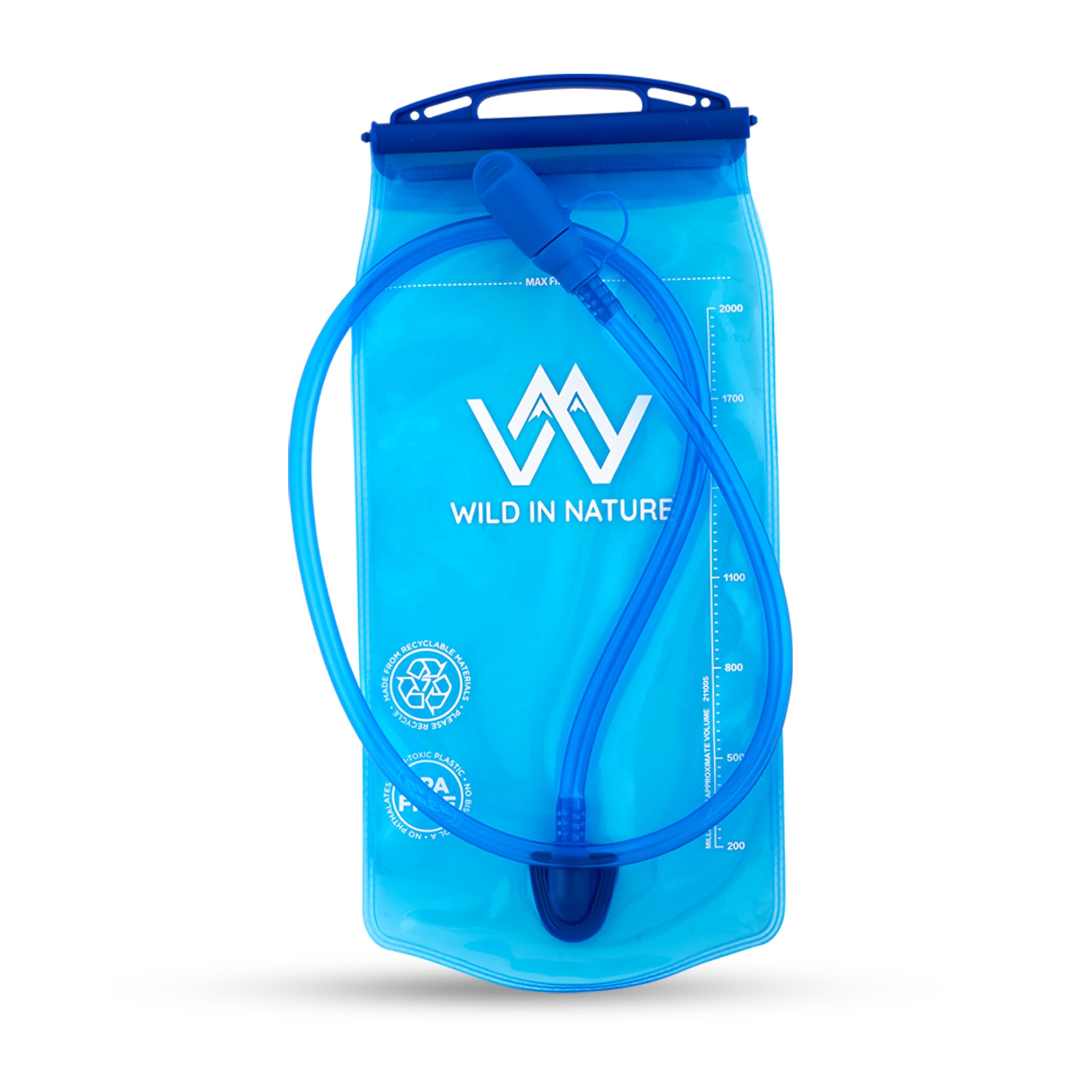 Wild In Nature® Hydration Water Bladder – 1L, 1.5L, 2L Sizes | BPA-Free, Leakproof Water Reservoir for Running, Hiking, Cycling & Camping (2L)